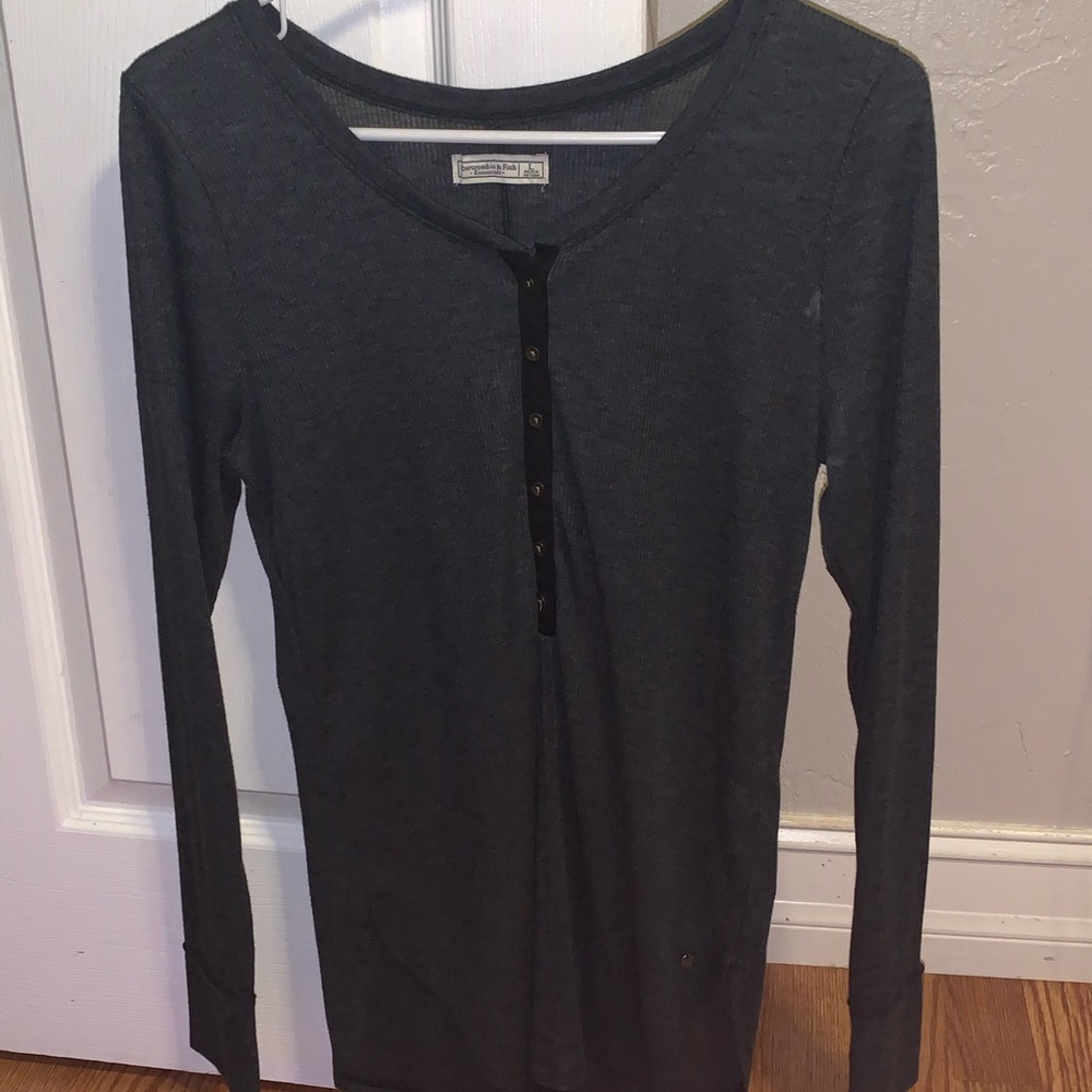 This is a long sleeve gray shirt